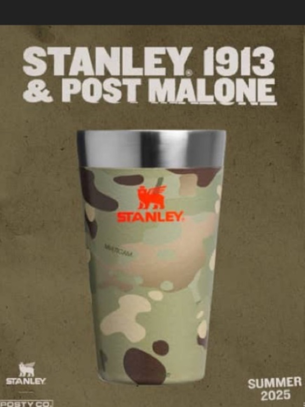 New unwrapped Stanley x Post Malone Posty co beer pint cup mug 16 oz stacking - Picture 4 of 5